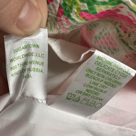 Lilly Pulitzer Maisie Stretch Shift Dress Womens 6 Floral Lace Trim Resort White - Picture 13 of 16